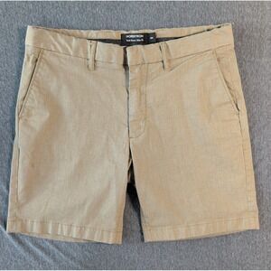 NORDSTROM Men's TECH-SMART Slim Fit Shorts Size 32 Beige Khaki Stretch Casual